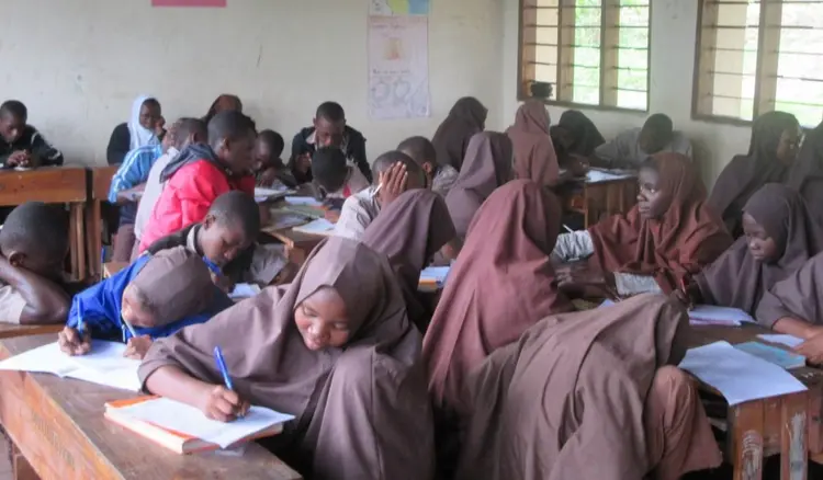 Literacy exam in session at Mwambara Primary School